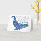 Waterverf walvis - Liefde net zo groot als de ocea Kaart (Gele Bloem)