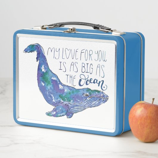 Waterverf walvis - Liefde zo groot als de oceaan (In situ)