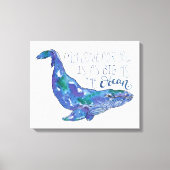 Waterverf walvis - Liefde zo groot als de oceaan Canvas Afdruk (Voorkant)