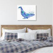 Waterverf walvis - Liefde zo groot als de oceaan Canvas Afdruk (Insitu (Slaapkamer))