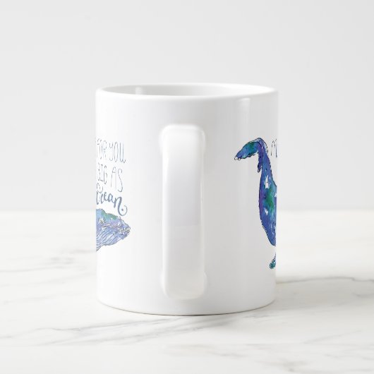 Waterverf walvis - Liefde zo groot als de oceaan Grote Koffiekop (Achterkant)