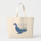 Waterverf walvis - Liefde zo groot als de oceaan Grote Tote Bag (Voorkant)