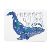 Waterverf walvis - Liefde zo groot als de oceaan Magneet (Horizontaal)