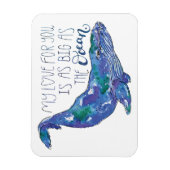Waterverf walvis - Liefde zo groot als de oceaan Magneet (Verticaal)
