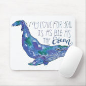 Waterverf walvis - Liefde zo groot als de oceaan Muismat (Met muis)