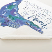 Waterverf walvis - Liefde zo groot als de oceaan Sherpa Deken (3/4)