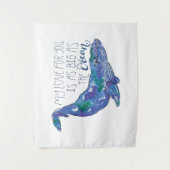 Waterverf walvis - Liefde zo groot als de oceaan Wandkleed (Voorkant)