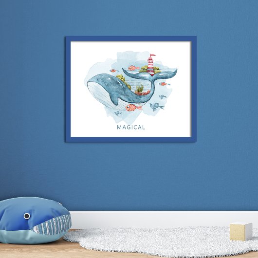 Waterverf walvis Magical Fantasy Life Poster