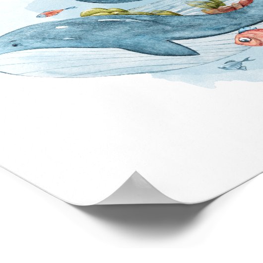 Waterverf walvis Magical Fantasy Life Poster (Hoek)