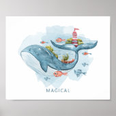 Waterverf walvis Magical Fantasy Life Poster (Voorkant)