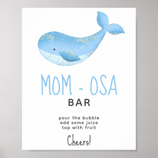 Waterverf walvis - Moeder-Osa Bar Poster (Voorkant)