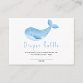 Waterverf walvis nautische thema - luier loterij informatiekaartje (Voorkant)