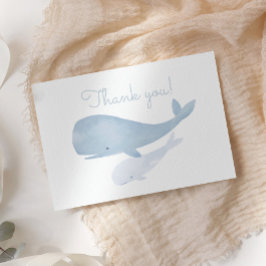 Waterverf walvis onder het Baby shower Zee Bedankkaart