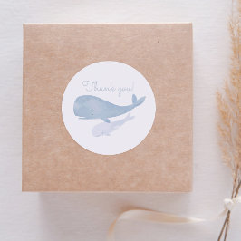 Waterverf walvis onder het Baby shower Zee Ronde Sticker