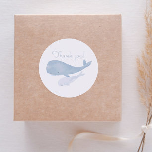 Waterverf walvis onder het Baby shower Zee Ronde Sticker