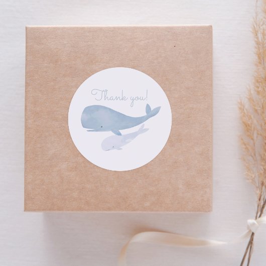 Waterverf walvis onder het Baby shower Zee Ronde Sticker