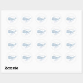 Waterverf walvis onder het Baby shower Zee Ronde Sticker (Vel)