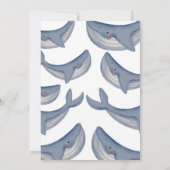 Waterverf walvis onder het Zee Baby shower uitnodi Kaart (Achterkant)