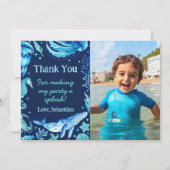 Waterverf walvis onder het Zee Creatures Foto Bedankkaart (Voorkant)