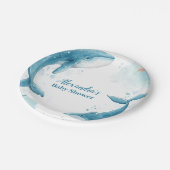 Waterverf walvis onder het Zee Papieren Bordje (Gekanteld)