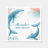 Waterverf walvis onder het Zee Servet (Voorkant)