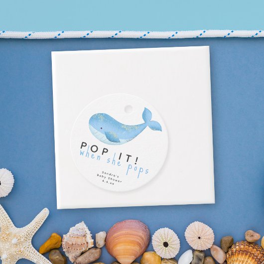 Waterverf walvis - pop het! Als ze poppen Bedankjes Labels