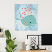 Waterverf walvis poster (Thuiskantoor)