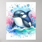 Waterverf walvis poster (Voorkant)