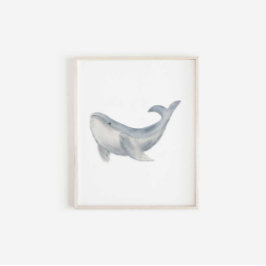 Waterverf walvis print