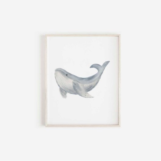 Waterverf walvis print