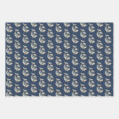 Waterverf walvis - Star - Strippatroon marineblauw Inpakpapier Vel (Voorkant)