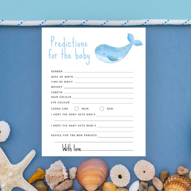 Waterverf walvis - voorspellingen en advies baby (Creator heeft geüpload)