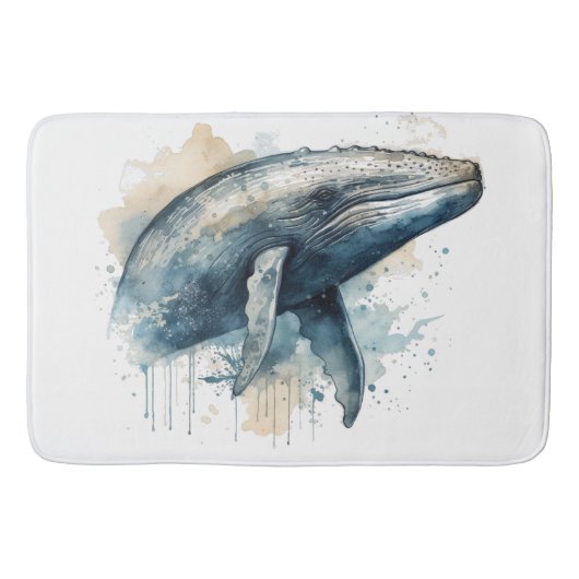 Waterverf Walvis Wonder Badmat (Voorkant)