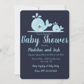 Waterverf walvisBaby shower Striped Blue Kaart (Voorkant)