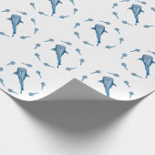 Waterverf walvishaai cadeaupapier (Hoek)