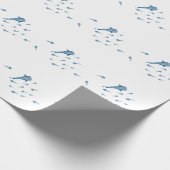 Waterverf walvishaai cadeaupapier (Hoek)