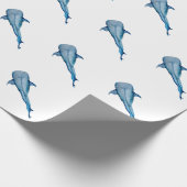 Waterverf walvishaai klassiek cadeaupapier (Hoek)