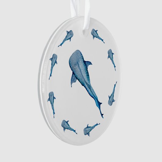 Waterverf walvishaai ornament (voorkant)