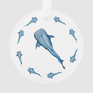 Waterverf walvishaai ornament