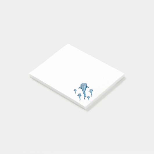 Waterverf walvishaai post-it® notes (Schuin)