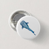 Waterverf walvishaai ronde button 3,2 cm (Voorkant /achterkant)