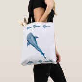 Waterverf walvishaai tote bag (Dichtbij)