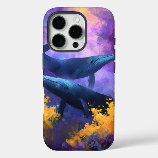Waterverf walvissen Abstracte oceaan tuin Case-Mate iPhone Case (Achterkant)