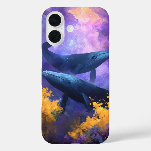 Waterverf walvissen Abstracte oceaan tuin Case-Mate iPhone Case (Achterkant)