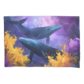 Waterverf walvissen Abstracte oceaan tuin Kussensloop (Voorkant)