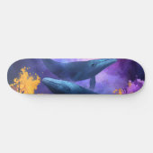 Waterverf walvissen Abstracte oceaan tuin Persoonlijk Skateboard (Horizontaal)