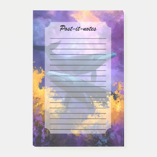Waterverf walvissen Abstracte oceaan tuin Post-it® Notes (Voorkant)