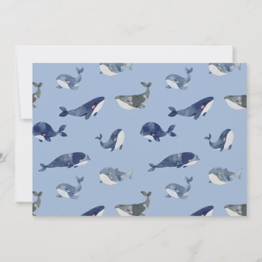 Waterverf walvissen Ahoy het is een Boy Baby showe Kaart (Achterkant)