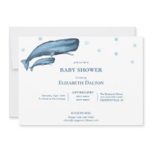Waterverf walvissen Baby shower