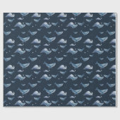Waterverf walvissen cadeaupapier (Vlak)
